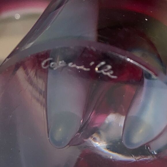 Paul Kedelv Flygfors Crystal Vase Swedish Vintage Art Glass Collector Signed - Picture 4 of 14